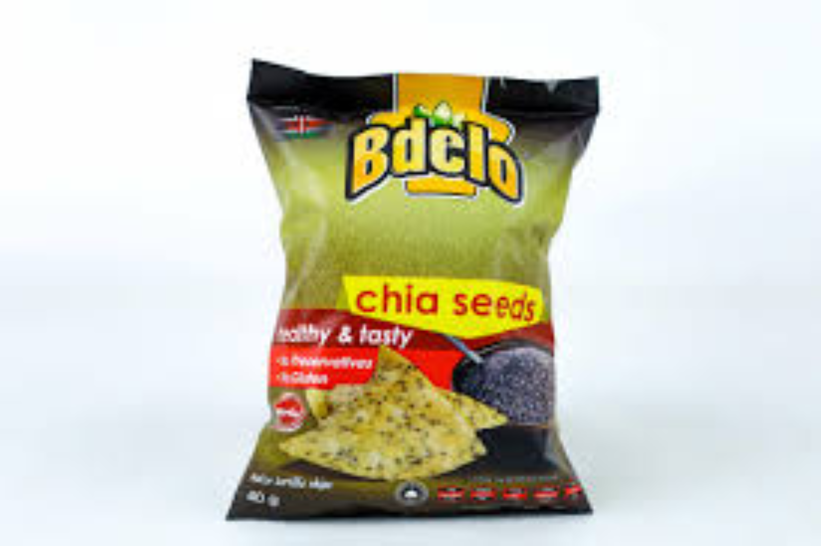 BDELO MAIZE TORTILLA CHIPS CHIA SEEDS 40G